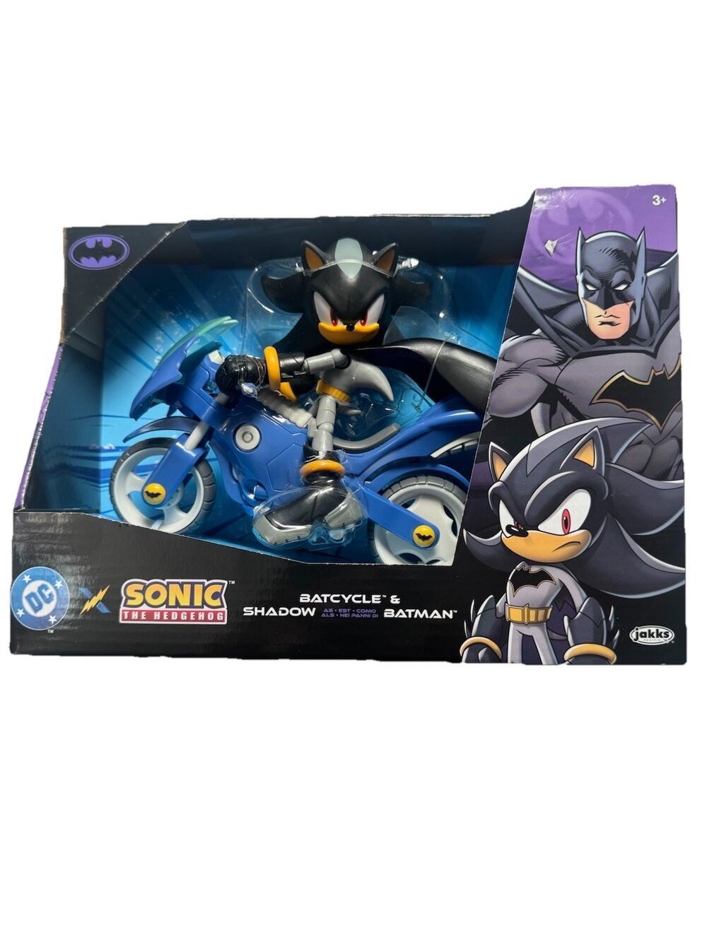 Jakks DC x Sonic The Hedgehog Shadow Batcycle Batman Figure Vehicle Set